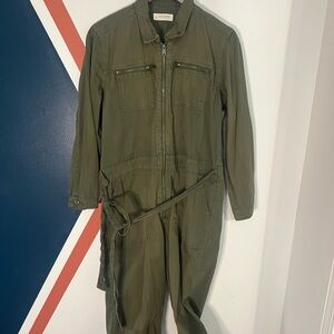 Lucky Brand Green Khaki Women's Utility Jumpsuit